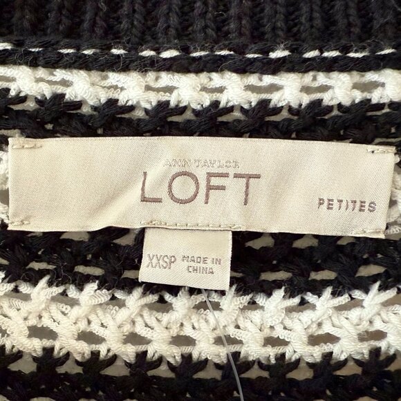 LOFT | Striped Lace Up Sweater - Picture 7 of 10